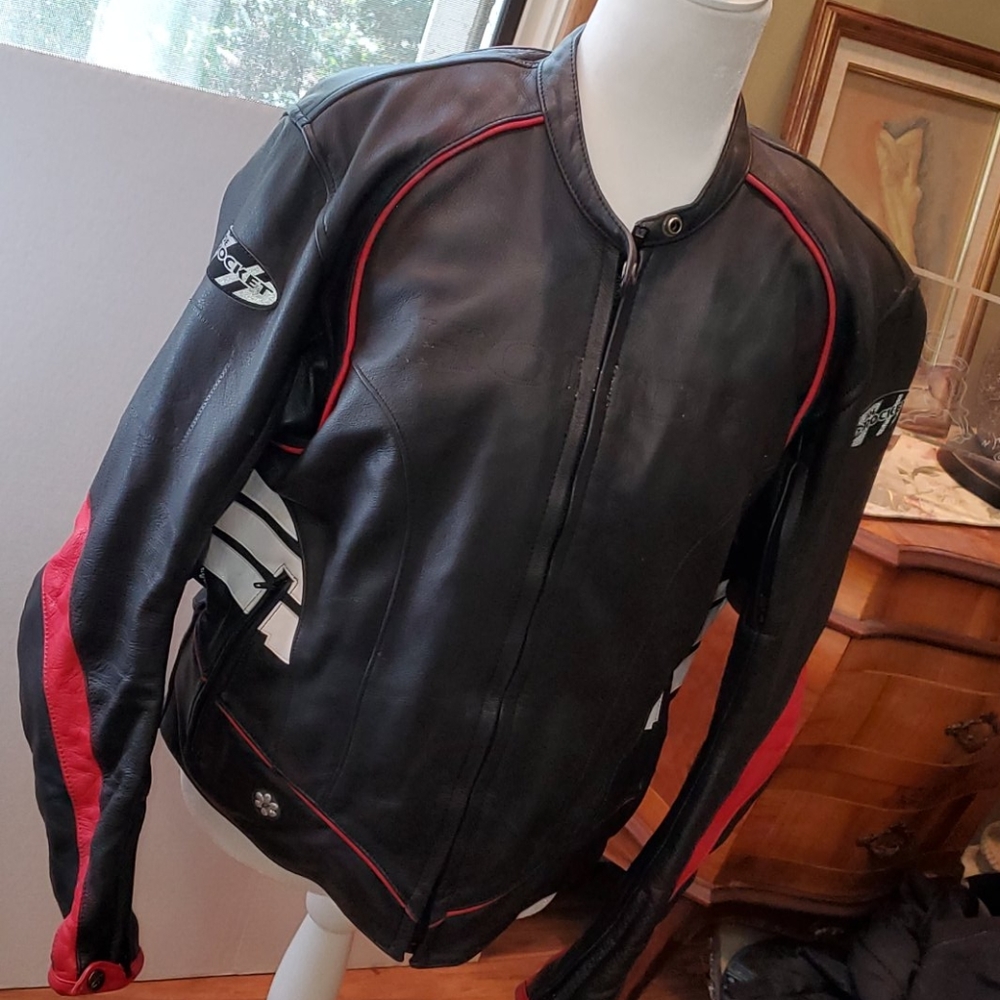 Retro Leather moto jacket xl